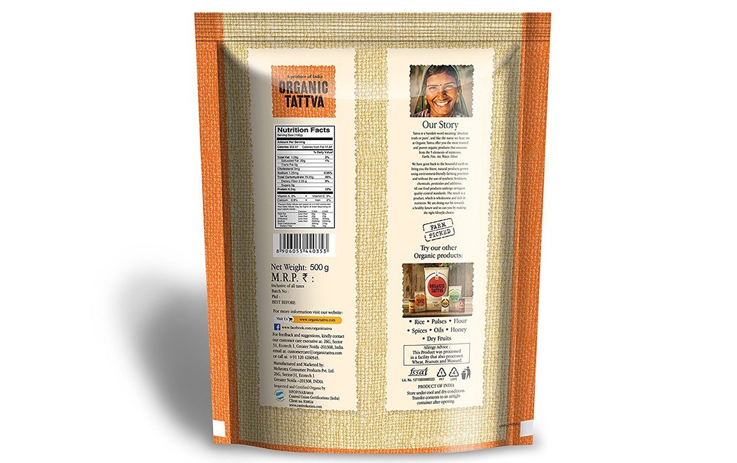 Organic Tattva Rice Flour    Pack  500 grams